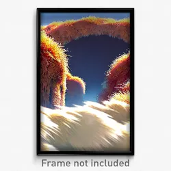 Pixel Art Poster - Fluffy Aquaduct (8 Bit Psychedelic Trippy Video Game Print)