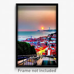 Pixel Art Poster - Important Lisbon (8 Bit Psychedelic Trippy Video Game Print)