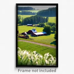 Pixel Art Poster - Wide Farm (8 Bit Psychedelic Trippy Weird Video Game Print)