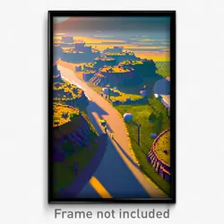 Pixel Art Poster - Tidy Wasteland (8 Bit Psychedelic Trippy Video Game Print)