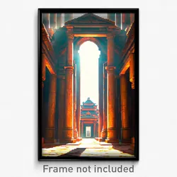 Pixel Art Poster - Ordinary Ancient Architecture (8 Bit Video Game Print)