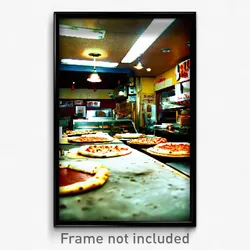 Pixel Art Poster - Rough Pizza Shop (8 Bit Psychedelic Trippy Video Game Print)