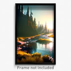 Pixel Art Poster - Showy Creek (8 Bit Psychedelic Trippy Weird Video Game Print)