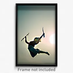 Pixel Art Poster - Flying Hold (8 Bit Psychedelic Trippy Weird Video Game Print)