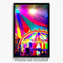 Pixel Art Poster - Multicolored Circus (8 Bit Psychedelic Video Game Print)