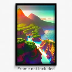 Pixel Art Poster - Great Island (8 Bit Psychedelic Trippy Video Game Print)