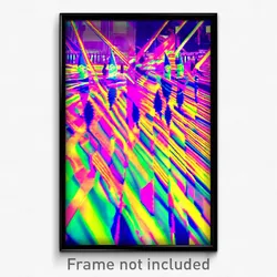 Pixel Art Poster - Kaleidoscopic Concert (8 Bit Psychedelic Video Game Print)