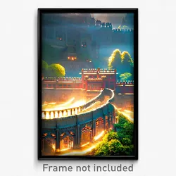 Pixel Art Poster - Dense Palace (8 Bit Psychedelic Trippy Video Game Print)
