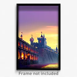 Pixel Art Poster - Interesting Fortress (8 Bit Psychedelic Video Game Print)