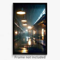 Pixel Art Poster - Damp Barracks (8 Bit Psychedelic Trippy Video Game Print)