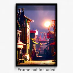 Pixel Art Poster - Outrageous Shantytown (8 Bit Psychedelic Video Game Print)