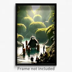 Pixel Art Poster - Dense Menagerie (8 Bit Psychedelic Trippy Video Game Print)