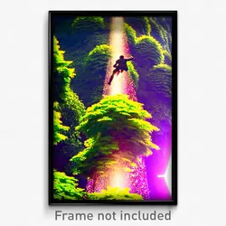 Pixel Art Poster - Dense Climb (8 Bit Psychedelic Trippy Weird Video Game Print)