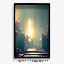 Pixel Art Poster - Energetic Sepulchre (8 Bit Psychedelic Video Game Print)