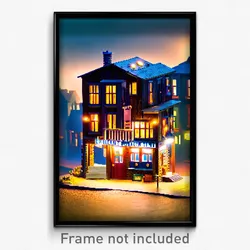 Pixel Art Poster - Brilliant Shack Tenement (8 Bit Psychedelic Video Game Print)