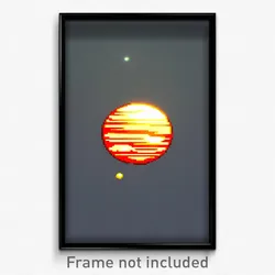 Pixel Art Poster - Stained Jupiter (8 Bit Psychedelic Trippy Video Game Print)