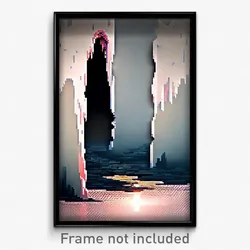 Pixel Art Poster - Dramatic Hole (8 Bit Psychedelic Trippy Video Game Print)