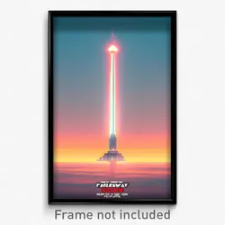 Pixel Art Poster - Faraway Beacon (8 Bit Psychedelic Trippy Video Game Print)