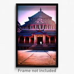 Pixel Art Poster - Dry Temple (8 Bit Psychedelic Trippy Weird Video Game Print)