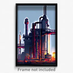 Pixel Art Poster - Accomplished Foundry (8 Bit Psychedelic Video Game Print)