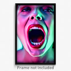 Pixel Art Poster - Awesome Mouth (8 Bit Psychedelic Trippy Video Game Print)