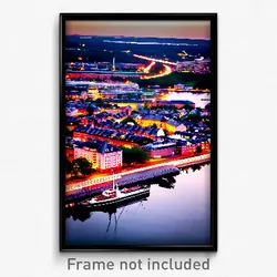 Pixel Art Poster - Ordinary Swedish City (8 Bit Psychedelic Video Game Print)