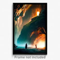Pixel Art Poster - Immaculate Cave (8 Bit Psychedelic Trippy Video Game Print)
