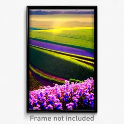 Pixel Art Poster - Attractive Fields (8 Bit Psychedelic Trippy Video Game Print)
