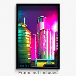 Pixel Art Poster - Acidic Silo (8 Bit Psychedelic Trippy Weird Video Game Print)
