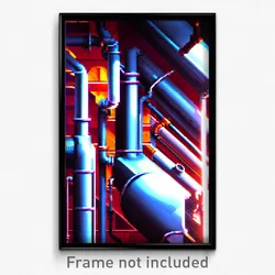 Pixel Art Poster - Unusual Pipes (8 Bit Psychedelic Trippy Video Game Print)