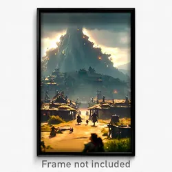 Pixel Art Poster - Thunderous Settlement (8 Bit Psychedelic Video Game Print)