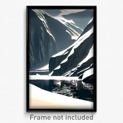 Pixel Art Poster - Metallic Glacier (8 Bit Psychedelic Trippy Video Game Print)