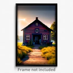 Pixel Art Poster - Interesting Homestead (8 Bit Psychedelic Video Game Print)