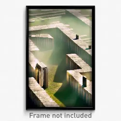 Pixel Art Poster - Rectangular Henge (8 Bit Psychedelic Trippy Video Game Print)