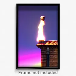 Pixel Art Poster - Clear Chimney (8 Bit Psychedelic Trippy Video Game Print)