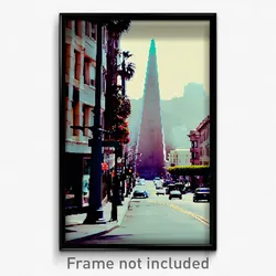Pixel Art Poster - Drab San Francisco (8 Bit Psychedelic Video Game Print)