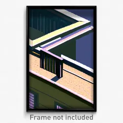 Pixel Art Poster - Pleasant Parapet (8 Bit Psychedelic Trippy Video Game Print)