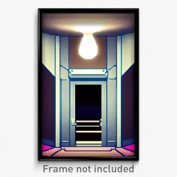 Pixel Art Poster - Whopping Trapdoor (8 Bit Psychedelic Trippy Video Game Print)