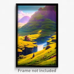 Pixel Art Poster - Treasured Landscape (8 Bit Psychedelic Video Game Print)