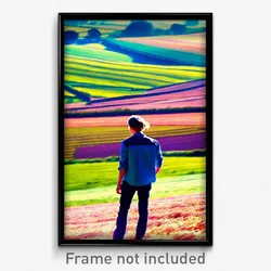 Pixel Art Poster - Imaginative Fields (8 Bit Psychedelic Video Game Print)