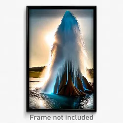 Pixel Art Poster - Glossy Geyser (8 Bit Psychedelic Trippy Video Game Print)