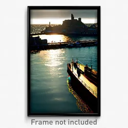 Pixel Art Poster - Dramatic Harbour (8 Bit Psychedelic Trippy Video Game Print)