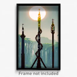 Pixel Art Poster - Thin Folly (8 Bit Psychedelic Trippy Weird Video Game Print)