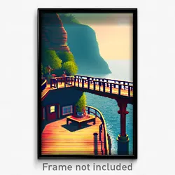 Pixel Art Poster - Nautical Mesa (8 Bit Psychedelic Trippy Video Game Print)
