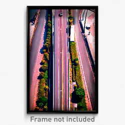 Pixel Art Poster - Narrow Crossroad (8 Bit Psychedelic Trippy Video Game Print)