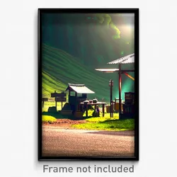Pixel Art Poster - Rural Stand (8 Bit Psychedelic Trippy Weird Video Game Print)
