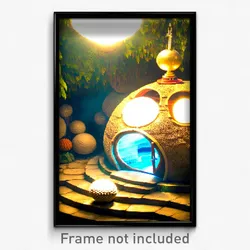 Pixel Art Poster - Spherical Grotto (8 Bit Psychedelic Trippy Video Game Print)