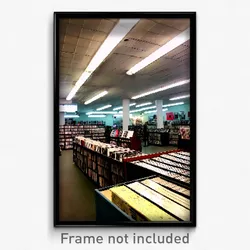 Pixel Art Poster - Dreary Record Store (8 Bit Psychedelic Video Game Print)