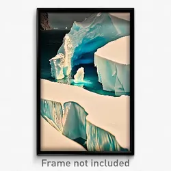 Pixel Art Poster - Candid Iceberg (8 Bit Psychedelic Trippy Video Game Print)