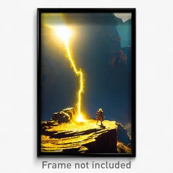 Pixel Art Poster - Golden Scar (8 Bit Psychedelic Trippy Weird Video Game Print)